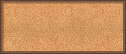 Amanti Art Natural Cork Board for Wall, 24x56 Vision Board with Bronze Frame, Oversize Corkboard Office Decor for Home Organization, Modern Corkboard Pinboard to Display Items for Home Organization