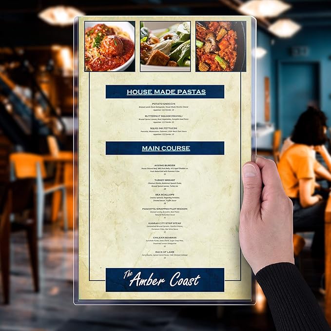 StoreSMART - Rigid Plastic Menu - 8.5" x 14" - 100-Pack - HPP812X14-MENU-100