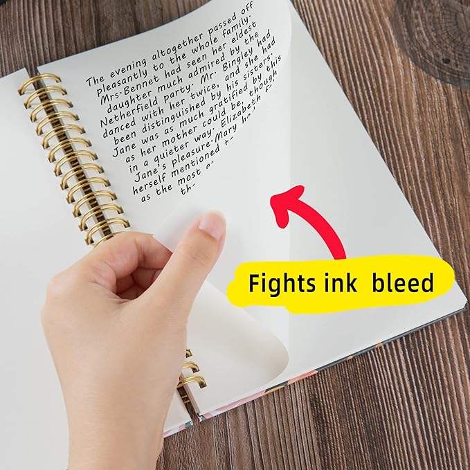 Blank Spiral Notebook Bulk, A5 Flower Unlined Journals, 100GSM Thick Paper Travel Journal Set, Hard Cover, Plain Wirebound Draw Sketchbook Planner, 75 Sheets per Book, 5.7x8.3 inch, 3 Pack