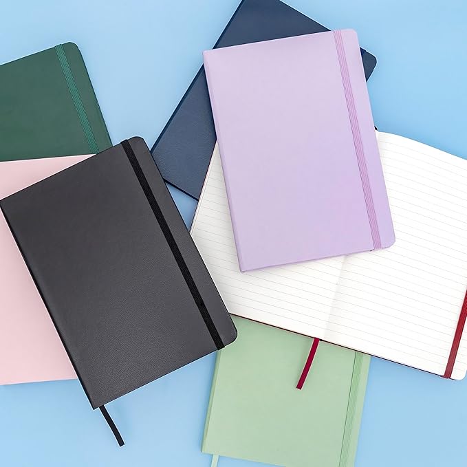 PAPERAGE Lined Journal Notebook, (Mustard Yellow), 160 Pages, Medium 5.6 in x 8 in - 100 GSM Thick Paper – Hardcover Journaling Notebook for Work, School & Note Taking