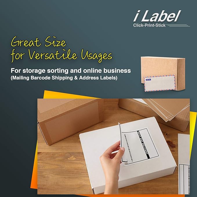 8.5" x 11" Full Sheet Label Sticker Paper for Laser & Inkjet Printers[200 Sheets,200 Labels]