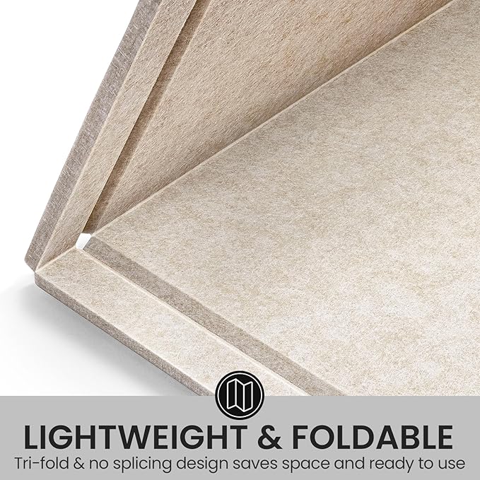 Large Bulletin Board, 48 X 36 Inches Felt Cork Board with 40 Pushpins, Foldable Felt Notice Pin Board Photo Display Board with Self-Adhesive Tape for Office Home School