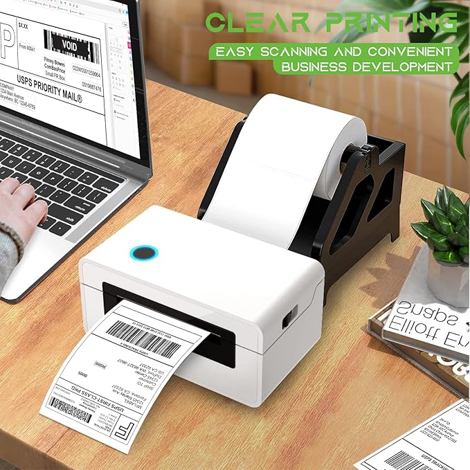 MFLABEL® 40 Rolls of 450 Labels 4x6 Direct Thermal Shipping Labels for Zebra 2844 ZP-450 ZP-500 ZP-505