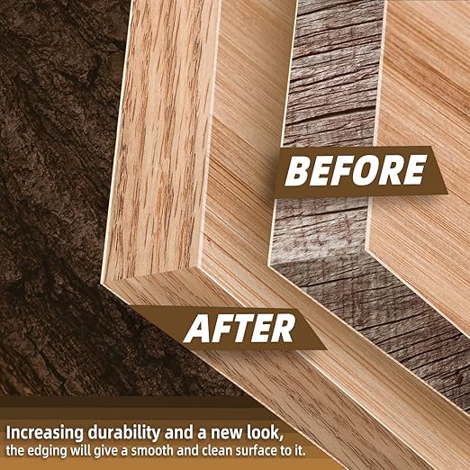 GSCIT Club Red Oak Edge Banding, 1/2 inch x 250ft roll of Veneer Plywood Edge Banding Preglued Flexible, Wood Tape Banding for Cabinet Repair