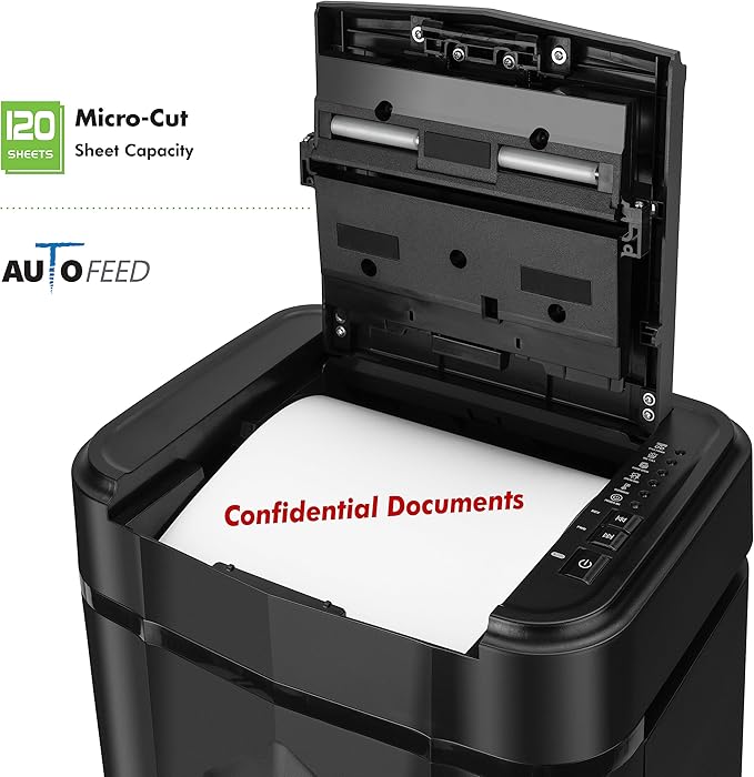 Aurora Professional Grade AU125MA 120-Sheet Auto Feed & SL16 Professional Grade Synthetic Shredder Oil, 16 Oz Flip-Top Leak Proof Bottle, Synthetic Shredder Oil 16 oz. Bottle