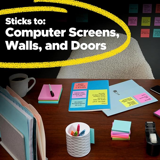 Post-it Super Sticky Notes, Limited Edition Color Collection, 3x3 in, 15 Pads/Pack, 45 Sheets/Pad