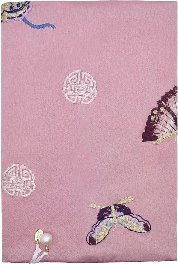 BLBMH 5.5x8.5 inch Book Covers for Paperbacks Adjustable Paperbacks Book Cover Soft Cloth Protector for Journal Bible- Embroidered Butterflies