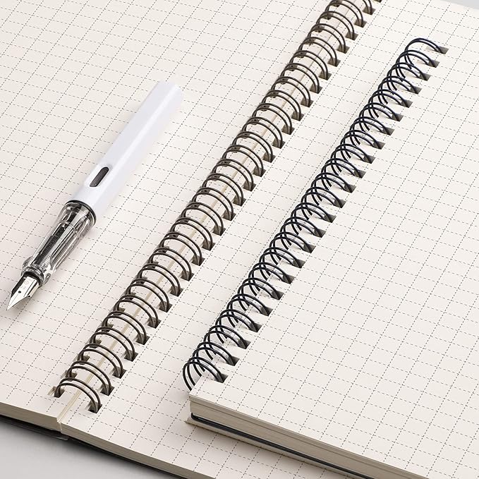 EMSHOI Graph Paper Spiral Notebook 7.48" x 10.15" - 2 Pack 320 Pages 100gsm Thick Grid Paper, B5 Graph Paper Notebook, Plastic Hardcover Journals for Writing Engineering Graphing Work School Supplies