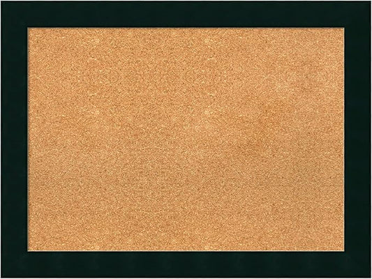Amanti Art Natural Cork Board for Wall, 24x32 Vision Board with Black Wood Frame, Medium Corkboard Office Decor for Home Organization, Modern Contemporary Corkboard Pinboard to display items for home