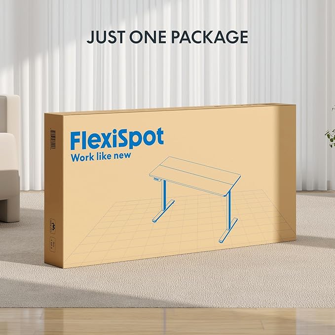 FLEXISPOT Standing Desk Electric Height Adjustable Desk with 40 x 24 Inch Splice Board, Home Office Computer Workstation, Maple Top + White Frame