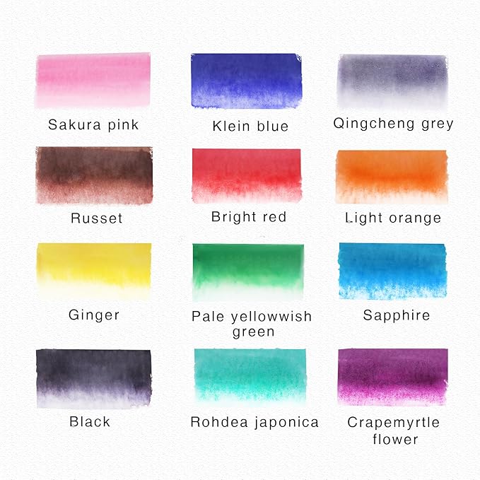 12 Colors Blendable Watercolor Markers Pens 2025 Upgrade Water Paint Set Double Tip Paint Pens with 1 Water Brush Pen Water Based Coloring Pens Drawing Markers Set with Brush Tip for Artists&Beginners