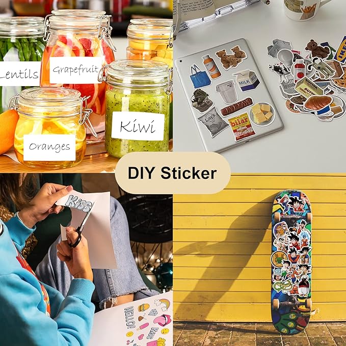 BESTEASY Sticker Paper 8.5" x 11" Full Sheet Label Stickers for Laser & Inkjet Printers, Self-Adhesive Paper Shipping Labels (500 Sheets,500 Labels)