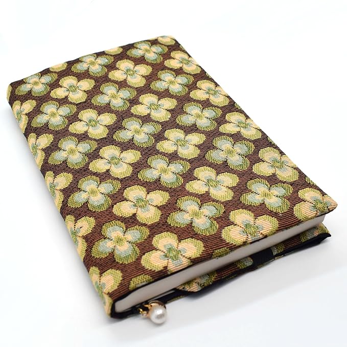 BLBMH Book Covers for Paperbacks Fit for 5.5x8.5 inch Adjustable Book Sleeve Cover for Women Over 15 Soft Cloth Protector for Bible Novels Notebook Journal - Vintage Flowers