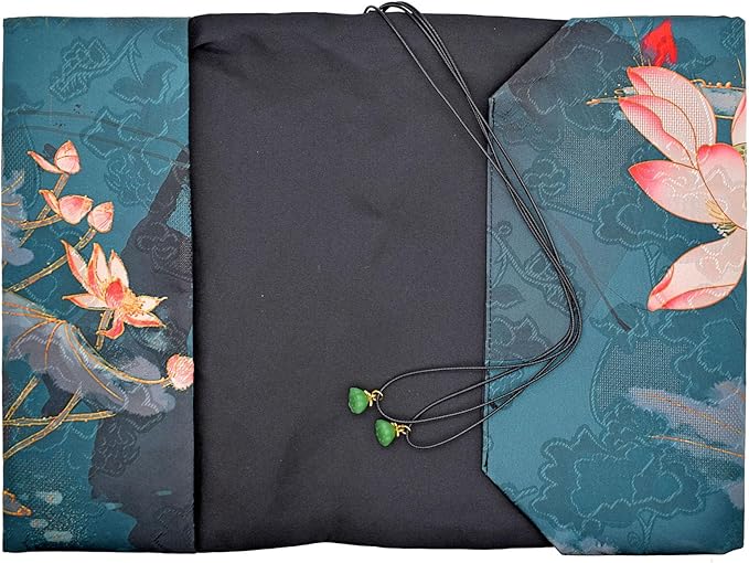 BLBMH A5 Book Covers for Paperbacks Book Cover Fit for 5.5x8.3 inch Adjustable Book Sleeve Cover for A5 Diary Books Fabric Softcover Protector for Notebook - Lotus A