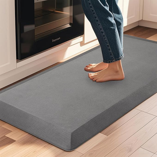 Anti Fatigue Kitchen Mats for Floor, Grey 9/10 Extra Thick Cushioned Standing Desk Mat, Comfort Memory Foam Ergonomic Kitchen Rugs and Mats Non-Slip Waterproof for Office, Kitchen, Sink, 20" x 39"