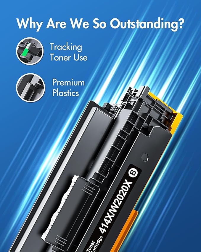 414X Toner Cartridges 4 Pack High Yield (with Chip) Compatible Replacement for HP 414X 414A for HP Color Laserj Pro MFP M479fdw M479fdn M454dw M454dn M479dw Printer | W2020X W2021X W2022X W2023X