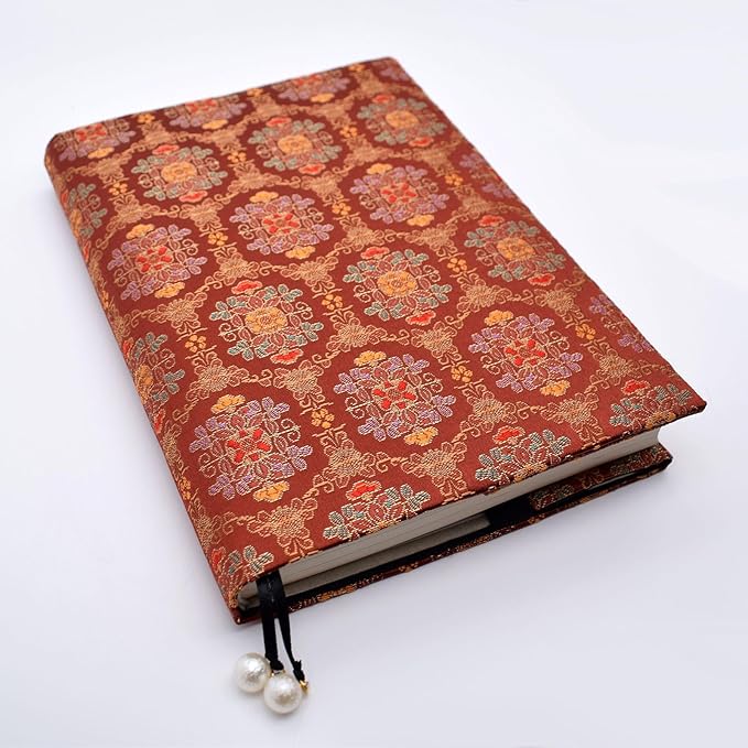 BLBMH A5 Book Covers for Paperbacks Fit for 5.5x8.4 inch Adjustable Book Sleeve Cover for Women Over 15 Soft Cloth Protector for Novels Notebook Journal - Flower Red