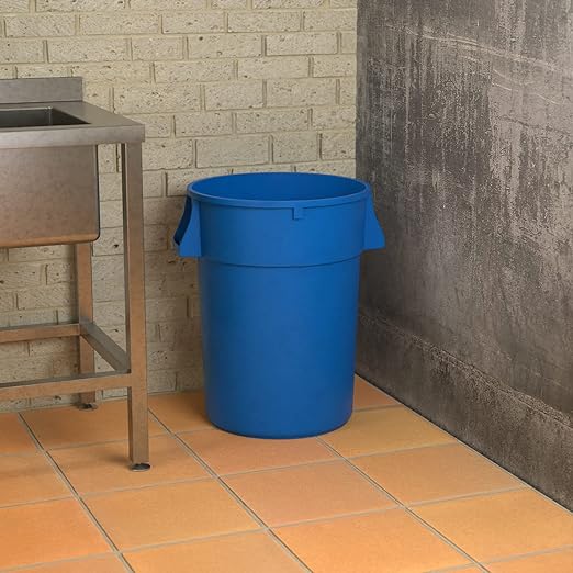44 Gallon Blue Round Commercial Trash Can
