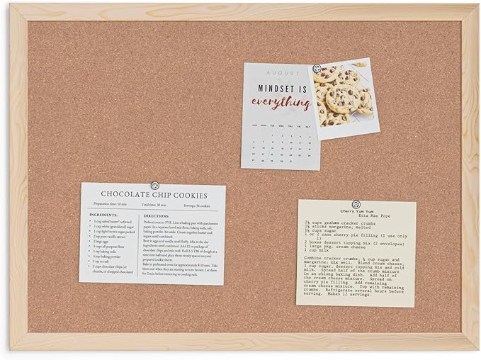 U Brands Cork Bulletin Board,18 x 24 Inches, Light Birch Wood Frame (265U00-01)