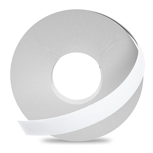 GSCIT Club White Edge Banding, 7/8 inch x 50ft Melamine Edge Banding with Hot Melt Adhesive Preglued Cabinet Edge Banding Flexible White Veneer