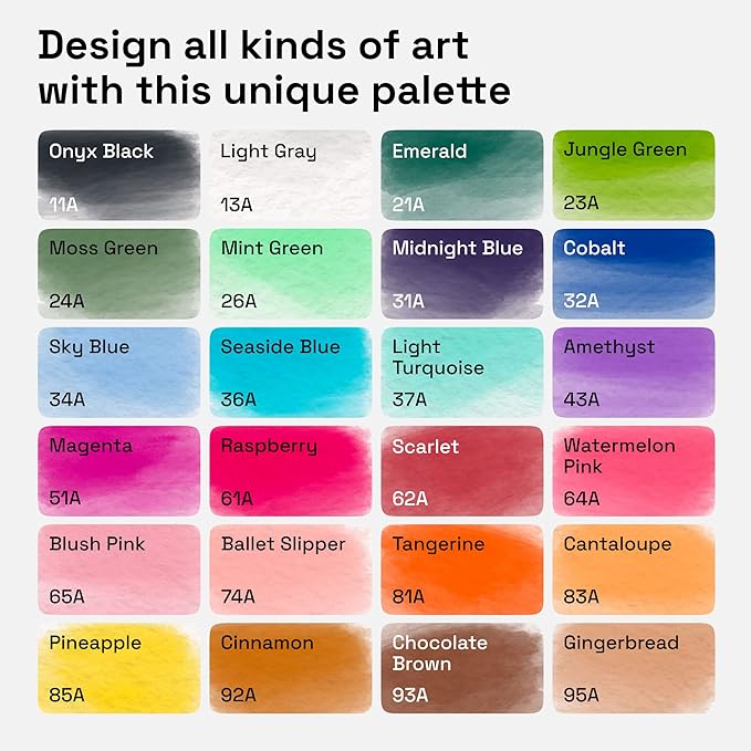 ARTISTRO 24 Watercolor Markers with Flexible Paint Brush Pens for Pros & Beginners - Consistent, Smooth, Bright, Washable, Non-Toxic, Ideal for Coloring, Calligraphy, & Manga