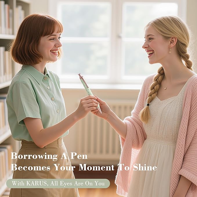 KARUS Gift Pen Set, Sustainable Refillable Ballpoint Pens with Black Ink, Stylish, Smooth Writing Pens for Women, Men, Office, Journaling, School, Thoughtful Gifting