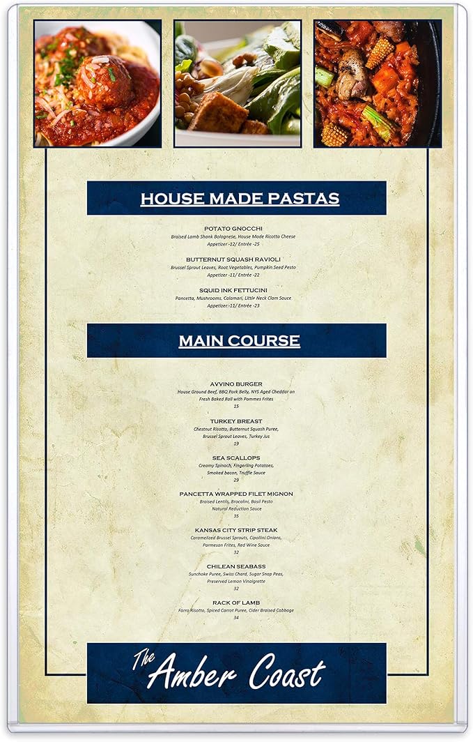 StoreSMART - Rigid Plastic Menu - 8.5" x 14" - 500-Pack - HPP812X14-MENU-500