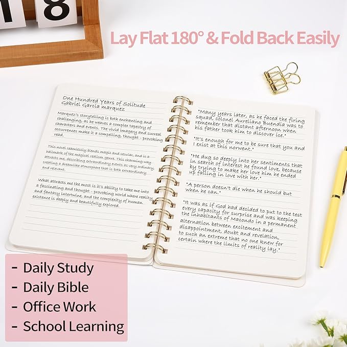 Lined Spiral Notebook College Ruled A5 Journal Book for Note Taking, 160 Pages Writing Journal for Office and Home School Supplies 5.75x8.125 inch (3pack-NavyBlue/LightYellow/MintGreen)