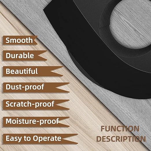 GSCIT Club Black Melamine Edge Banding, 1/2 inch x 50ft Edge Banding with Hot Melt Adhesive Pre-glued Cabinet Edge Banding Flexible Black Veneer Edging for Plywood