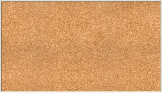 Amanti Art Natural Cork Board for Wall, 33x57 Vision Board with White Frame, Oversize Corkboard Office Decor for Home Organization, Modern Corkboard Pinboard to Display Items for Home Organization in