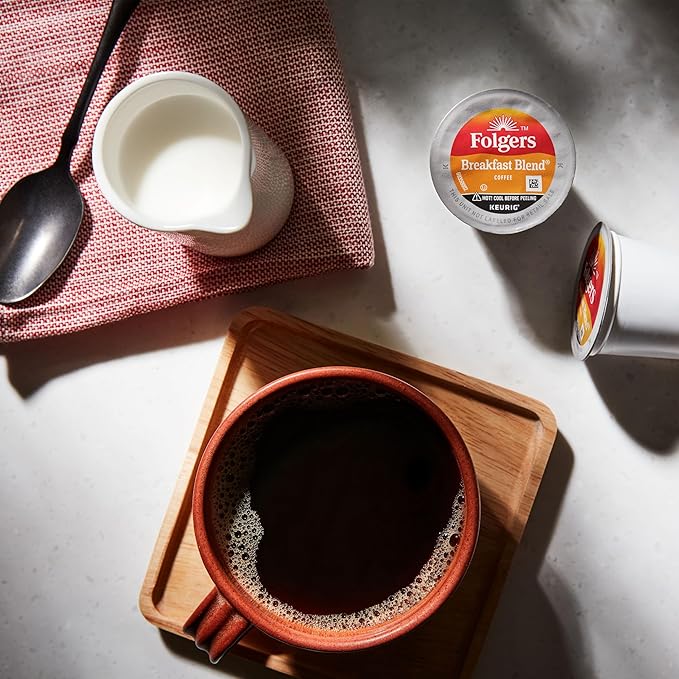 Folgers Breakfast Blend Mild Roast Coffee, 72 Keurig K-Cup Pods