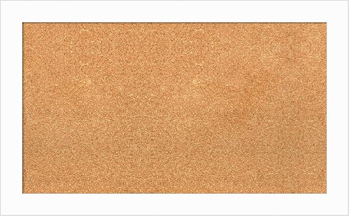 Amanti Art Natural Cork Board for Wall, 19x31 Vision Board with White Frame, Medium Corkboard Office Decor for Home Organization, Casual Corkboard Pinboard to Display Items for Home Organization in