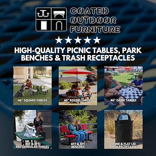 RFT-TXTLBL Heavy Duty Round Trash Receptacle with Flat Top, Liner Included, 32 Gallon, Textured Light Blue, Made in America