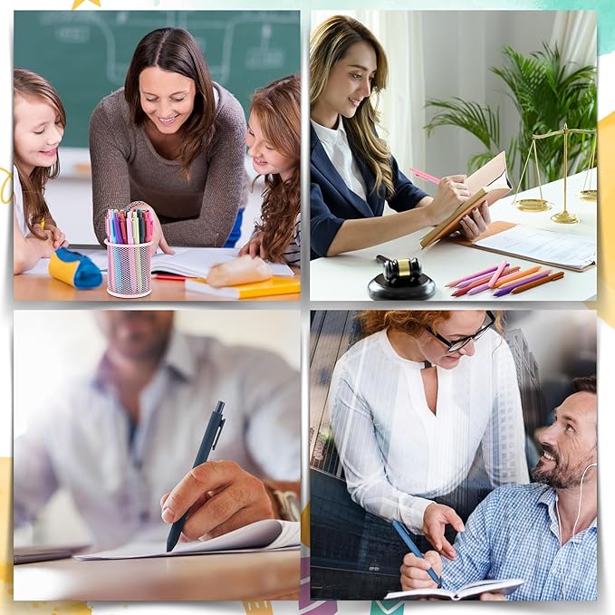 100 Pcs Ballpoint Pens Bulk Retractable Writing 1. 0 mm Black Ink Cute Pens Smooth Writing Color Fancy Gift for Teacher Student Employee Office School Home Baby Shower Supplies (Morandi)