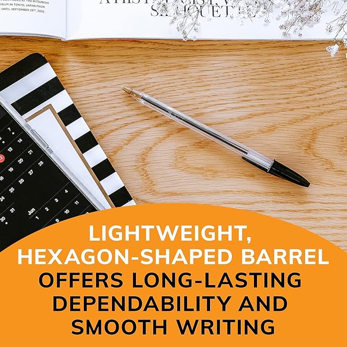 BIC Cristal Xtra Smooth Black Ballpoint Pens, Medium Point (1.0mm), 12-Count Pack, Extra Smooth and Reliable Ballpoint Pens