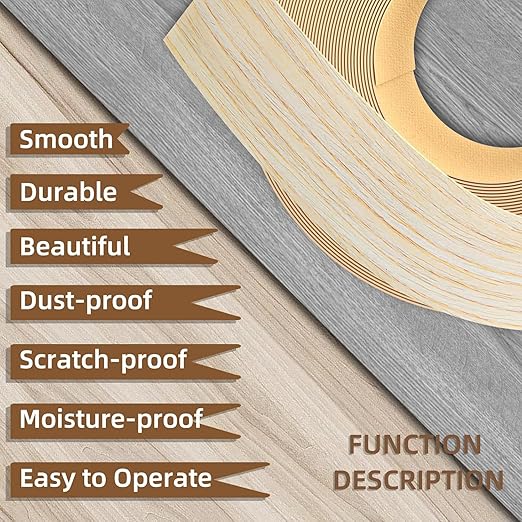 GSCIT Club Oak Edge Banding, 3/4 inch x 25ft roll of Veneer Edge Banding Preglued Flexible, Real Wood Tape Banding