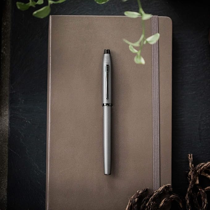 Cross Century II Refillable Rollerball Pen Presented in a Luxury Gift Box - Medium Point, Black Ink, Brushed Gunmetal Gray
