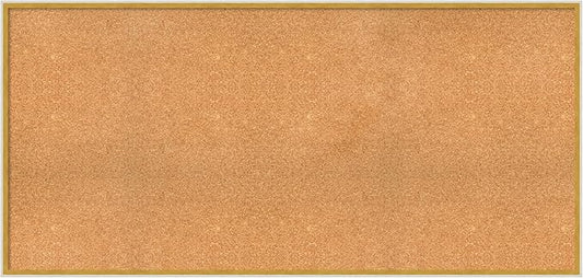 Amanti Art Natural Cork Board for Wall, 29x61 Vision Board with White Frame, Oversize Corkboard Office Decor for Home Organization, Modern Corkboard Pinboard to Display Items for Home Organization in