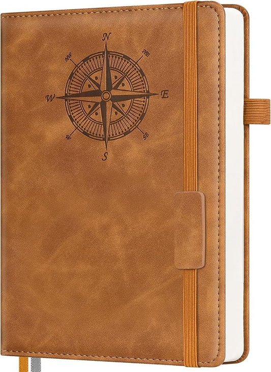 Notebook Journal for Women Men: Leather Journal for Writing, Hardcover College Ruled Journals Notebooks with Thick Paper, Large A4 Daily Journal for Travel, Diary, Gifts for Teens, 8.5"×11", Brown