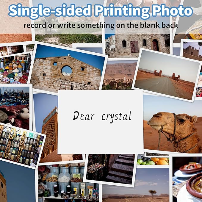 60 Sheets Glossy Photo Paper, 4x6 5x7 8.5x11 inch Inkjet Photo Printer Paper, Instant Dry Picture Paper for DIY Chip Bag, Flyers, Cards, Calendars and Brochures(180gsm/48lb) (mixed size)