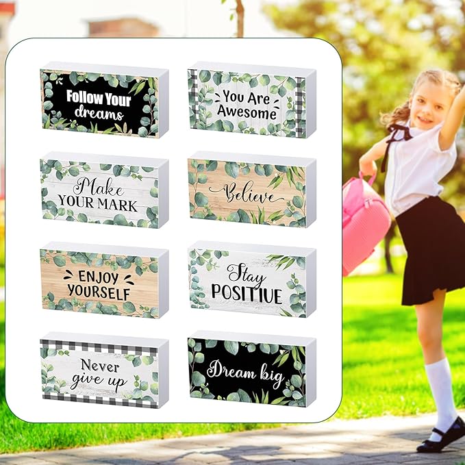 100 Pcs Inspirational Pencil Erasers Bulk for Kids Fun Motivational Eraser School Supplies Back to School Office Supplies for Classroom Office Teacher Artists (Eucalyptus Leaf)