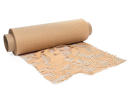 IDL Packaging 15.25" x 300' Refill Roll (Pack of 1) for MP-300N HexcelWrap Honeycomb Packing Paper Station, Brown - Natural Kraft Paper with Interlocking Slit Design for Shipping and Moving
