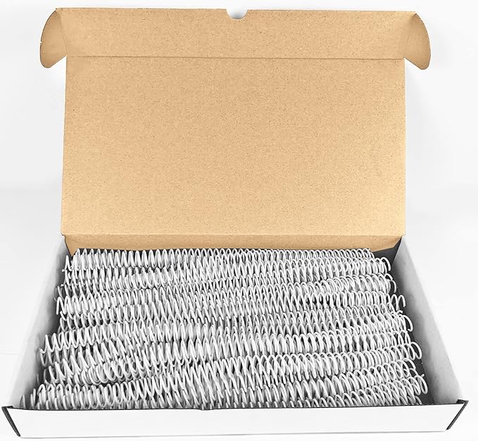 Binditek 50 Pack Plastic Spiral Binding Coils, 12mm(1/2"), 90 Sheet Capacity, 4:1 Pitch, White, 48Loops, for Letter Size, for Students and Coworkers