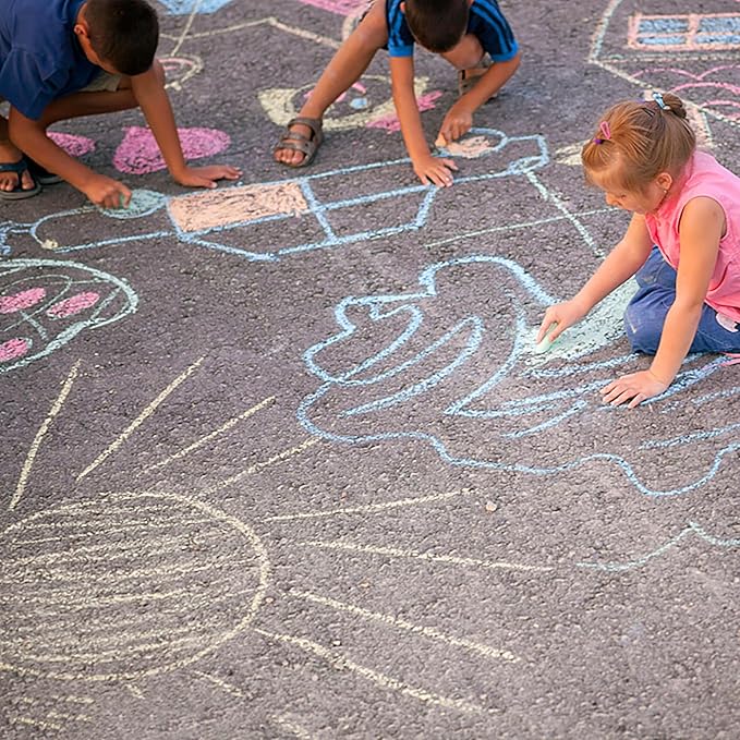 180PCS Sidewalk Chalks Set in 20 Colors, Non-Toxic, Washable Jumbo Outdoor Chalk for Kids, Pavement Chalk