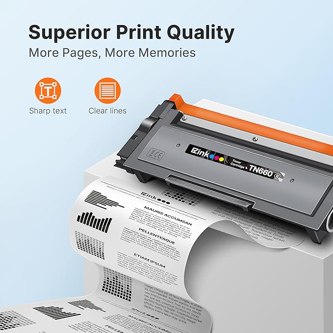 E-Z Ink Compatible TN660 Toner Cartridge Replacement for Brother TN660 TN-660 TN630 High Yield to Use with HL-L2300D HL-L2380DW HL-L2320D DCP-L2540DW HL-L2340DW HL-L2360DW MFC-L2720DW (Black, 4 Pack)