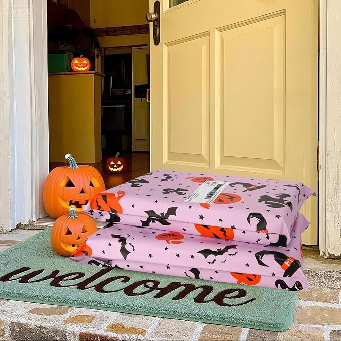 Halloween Poly Mailer 10x13 Inch 100 Pcs, Waterproof Shipping Bags for Clothing, Tear-Resistant Mailier Bags, Strong Mailing Bags with Self-Seal - Purple