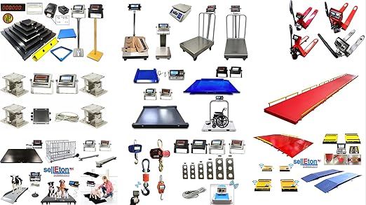 SellEton SL-7x7-1K Heavy-Duty, Industrial Floor Scale, Metal Indicator with Platform Scale (84" x 84", 1000 lbs x 0.2 lb)