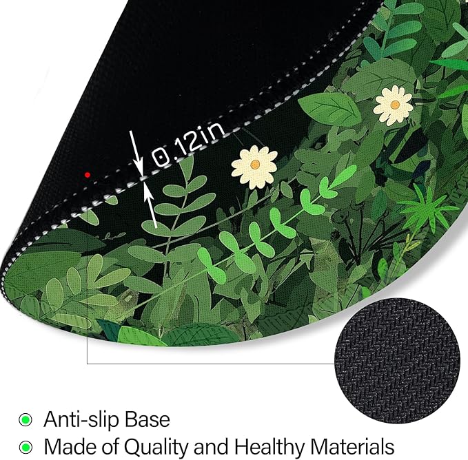 Black Cat Floral Mouse Pad, Small Round Mouse Pads for Desk, Cute Mini Travel Mousepad for Wireless Computer Laptop, Office Desk Accessories, 8.6 x 8.6 inch