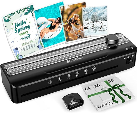 Laminator Machine 9 Inch Laminating Machine - A4 Cold Thermal Laminator Machine with Laminating Sheets, 8.5 x11 Personal Laminators for Teachers 90s Warm up, A4/A5/A6 Laminators for School Home