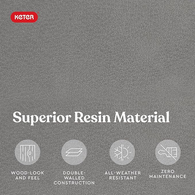 Keter Marvel Plus 71 Gallon Resin Deck Box-Organization and Storage for Patio Furniture Outdoor Cushions, Throw Pillows, Garden Tools and Pool Floats, Light Grey